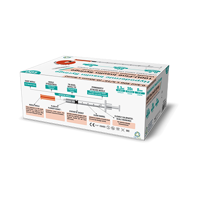 100u Insulin Syringe 0.3ml 8mm 30g