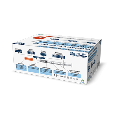 100u Insulin Syringe 0.5ml 8mm 30g