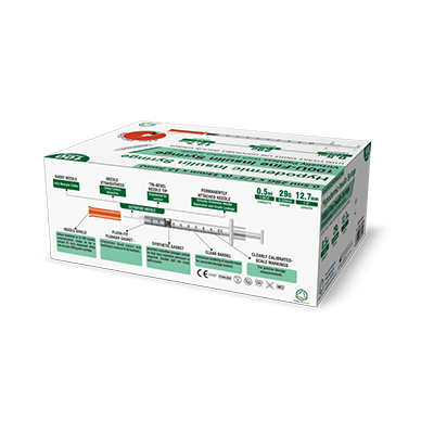 100u Insulin Syringe 0.5ml 12mm 29g