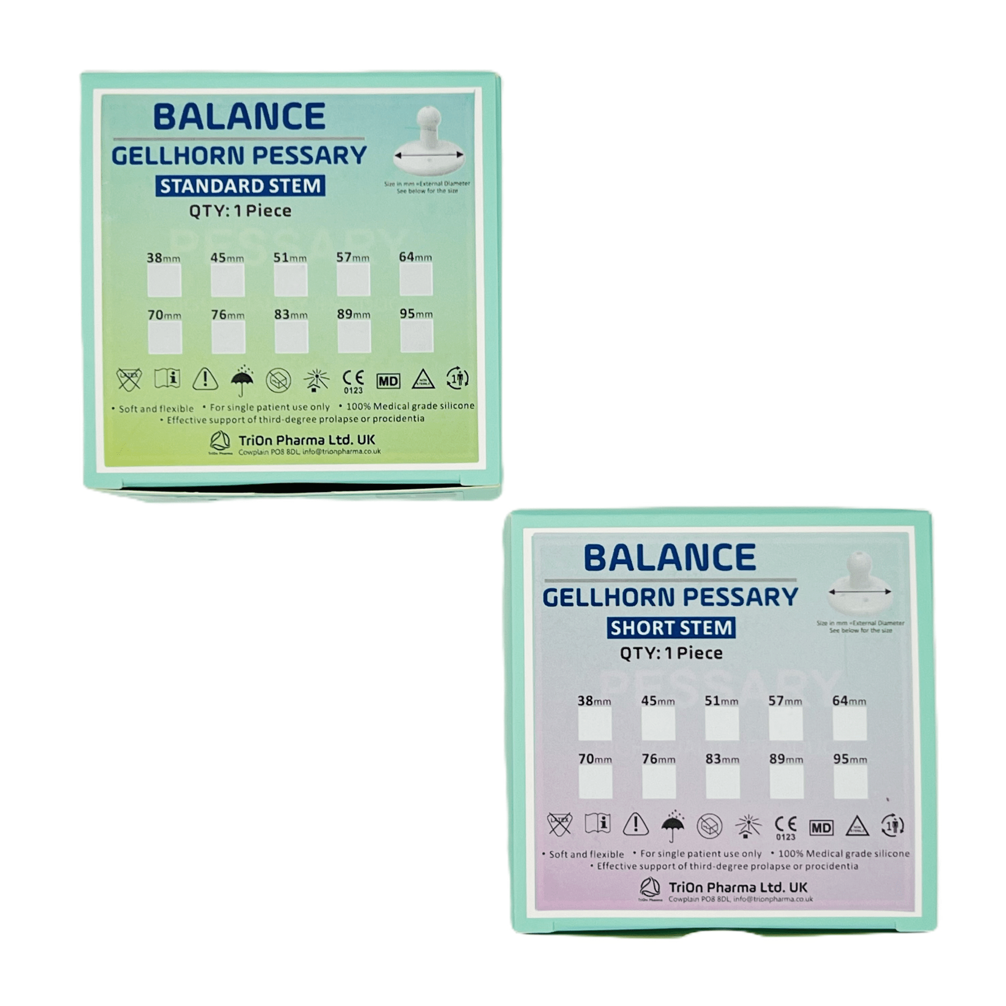 Balance Silicone Gellhorn Pessary Short and Standard Stem